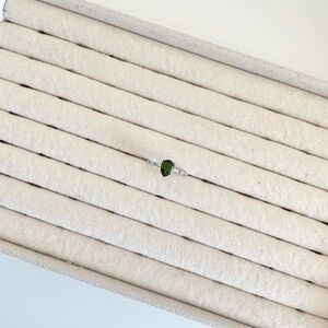 S925 Sterling Silver Natural Green Tourmaline Ring